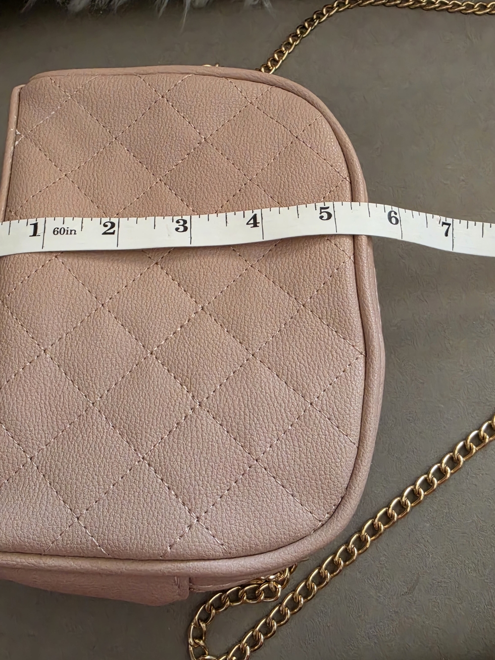 Quilted Blush Pink Crossbody Bag Double Zipper - Picture 13 of 13